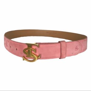 Escada Sport Logo Leather Suede Pink Belt